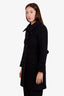 Burberry Britt Black Wool Cashmere Belted Midi Jacket Size 2