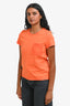 Hermès Orange Cotton Embroidered Pocket T-Shirt Size 34