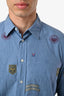 Louis Vuitton Blue Stamp Print Button Down Shirt Size S Mens
