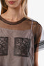 Sofie D'Hoore Black/Pink Sheer Overlay Top with Cami Size 36