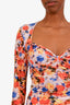 Isabel Marant Pink/Blue Floral Printed Stretch Blouse Size 34