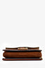 Chloe Brown Croc Embossed Suede Faye Chain Bag