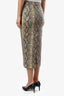 Alexander Wang Beige/Black Goatskin Python Print Pencil Midi Skirt Size 2