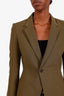 Rick Owens FW18 Green Wool Single Breasted Blazer Size 2
