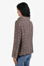 Pre-loved Chanel™ 2004 Beige/Burgundy Tweed Embellished Button Jacket Size 42
