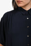 6397 Black Silk Button Down Shirt Dress Size M