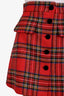 Miu Miu Red Wool Tartan Plaid Mini Skirt Size 40