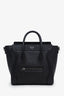 Celine Black Leather Nano Luggage Bag with Strap