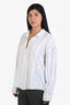 Joie White Black Pinstripe Shirt Size XL