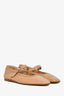 Le Monde Beryl Beige Leather Mary Jane Flats Size 39.5
