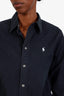 Polo Ralph Laurent Black Cotton Logo Button Up Shirt Size 4
