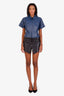 Balenciaga Black Leather Mini Skirt Size 38