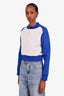 Christian Dior Blue/White Zip Up 'Dior Vibe' Sweater Size 8