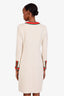 Gucci Off White Wool Web Trimmed Coat Size 40