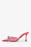 Mach & Mach Pink Double Bow Crystal-Embellished PVC Heels Size 40