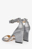 Jimmy Choo Silver/Multicolour Glittery Block Heels Size 39.5