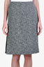 Gucci 2025 Black/White Boucle Slit Pencil Skirt Size 40