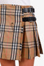 Burberry Brown Wool Vintage Check Kilt Mini Skirt Size 6