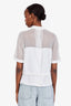 Victoria Beckham White Cotton Wool Bib Detail Shirt Size US 8