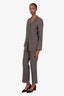 Jil Sander Grey Single Breasted Blazer Jacket + Pant Set Size 36