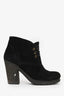 Prada Black Suede Lace Up Ankle Boots Size 5