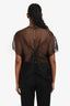 Acne Black Silk Sheer Organza Short Sleeve Blouse Size 38