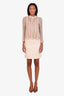 Courreges Cream Wool Logo Embroidery Midi Skirt est Size M