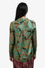 L'agence Green Printed Silk Button Down Shirt Size XS