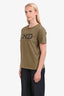 Jimmy Choo Olive Green Graphic Crewneck T-Shirt Size M