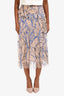 Christopher Kane Nude Tulle/Blue Sparkle Body Illustration Skirt Size 2