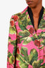Dolce & Gabbana Pink/Green Printed Silk Blazer Size 42