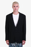 Armani Collezioni Black Crepe Ribbed Blazer Size Large Men's