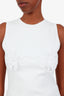 Magda Butrym White Cotton Ribbed Crocheted Bra Tank Top Size 38