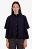 Loewe Navy Anagram Embroidered Short Sleeve Trapeze Shirt Size 42