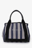 Balenciaga Navy/White/Black Canvas Striped Small Cabas Tote