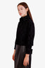 Fendi Black Denim Logo Cropped Jacket Size US 4