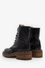Pre-loved Chanel™ Black Patent Leather and Suede Lace Up Chain Boots Size 36.5