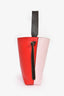 Celine Red/Pink Leather Twisted Cabas Tote