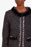 Pre-loved Chanel™ Black Cashmere Tweed Fur Trimmed Jacket Size 40