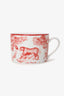 Christian Dior Red 'Toile de Jouy' Tea Cup Saucer Set