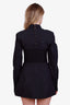 Dion Lee Black Cotton Knit Poplin Hook & Eye Mini Dress Size 4
