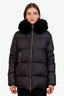 Moncler Black Laichefur Down Parka Jacket with Removable Fur Hood Size 5