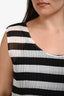 Issey Miyake Black/White Striped Sleeveless Maxi Dress Size L