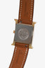 Hermès Gold-plated Steel Chestnut Leather Strap Small Model Heure H Watch