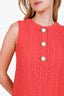 Miu Miu Red Embellished Button Sleeveless Mini Dress Size 40
