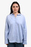 Brunello Cucinelli Blue Cotton Monili Detail Long Sleeve Button Down Shirt Size 3XL