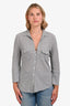 James Perse Heather Grey Cotton Three-Quarter Sleeve Top Size 3