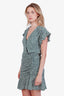 Veronica Beard Green Flower Print Ruched Dress Size 4