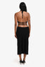 Cult Gaia Black Knit Wave Strappy Midi Dress Size S