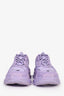 Balenciaga Purple Leather Triple S Logo All Over Sneakers Size 8